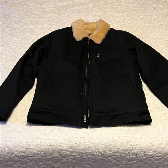 Freenote Cloth Other - Freenote black denim Jacket with shearling Collar and interior